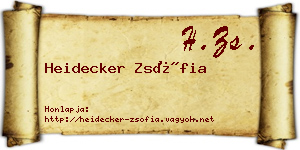 Heidecker Zsófia névjegykártya